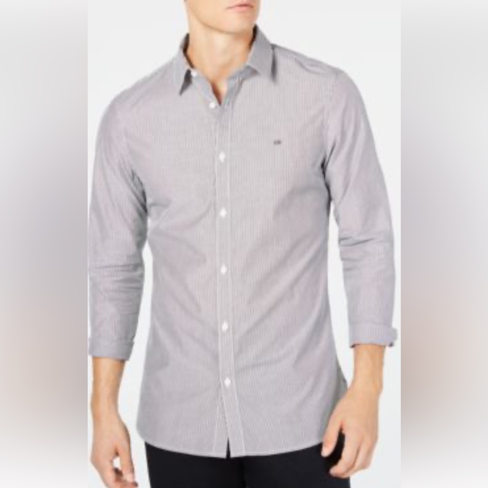 Calvin Klein Collection Men's navy Pinstripe Shirt